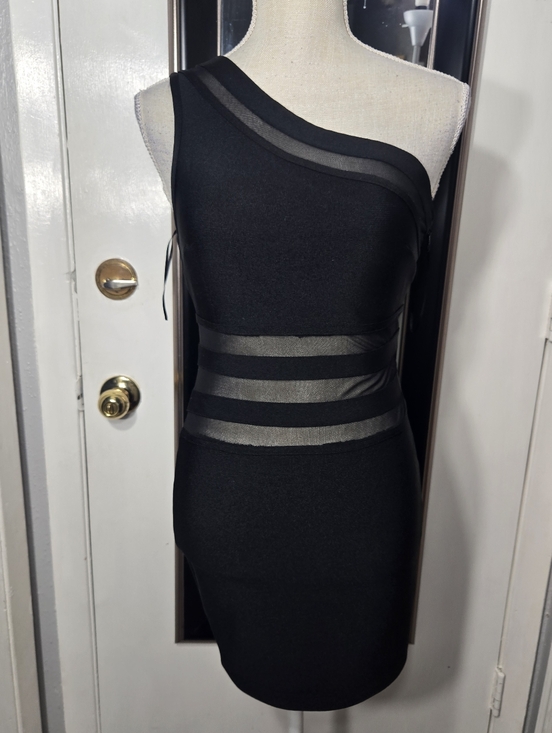 saige and rose Dresses & Skirts - Saige And Rose Boutique One Shoulder Bodycon Dress Sheer Cut Out Details Sz Sm